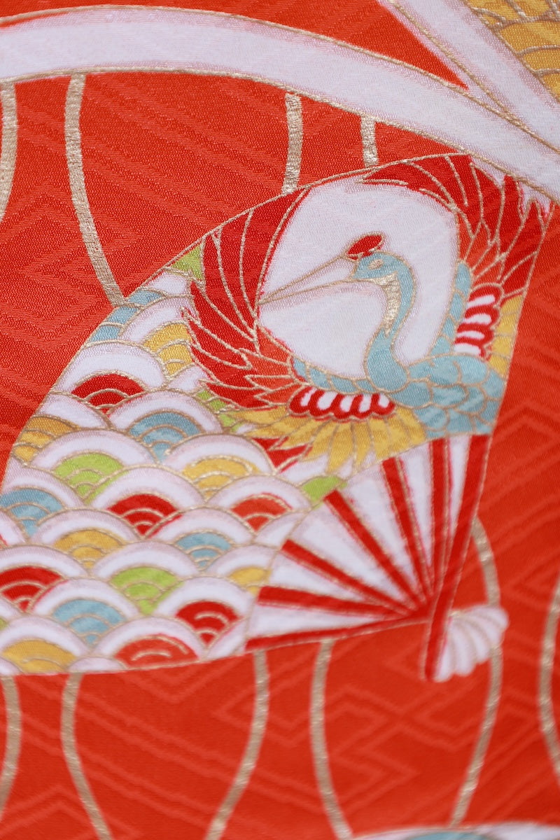 Kids girl Japanese kimono used <Yotsumi>  silk 100% /B49