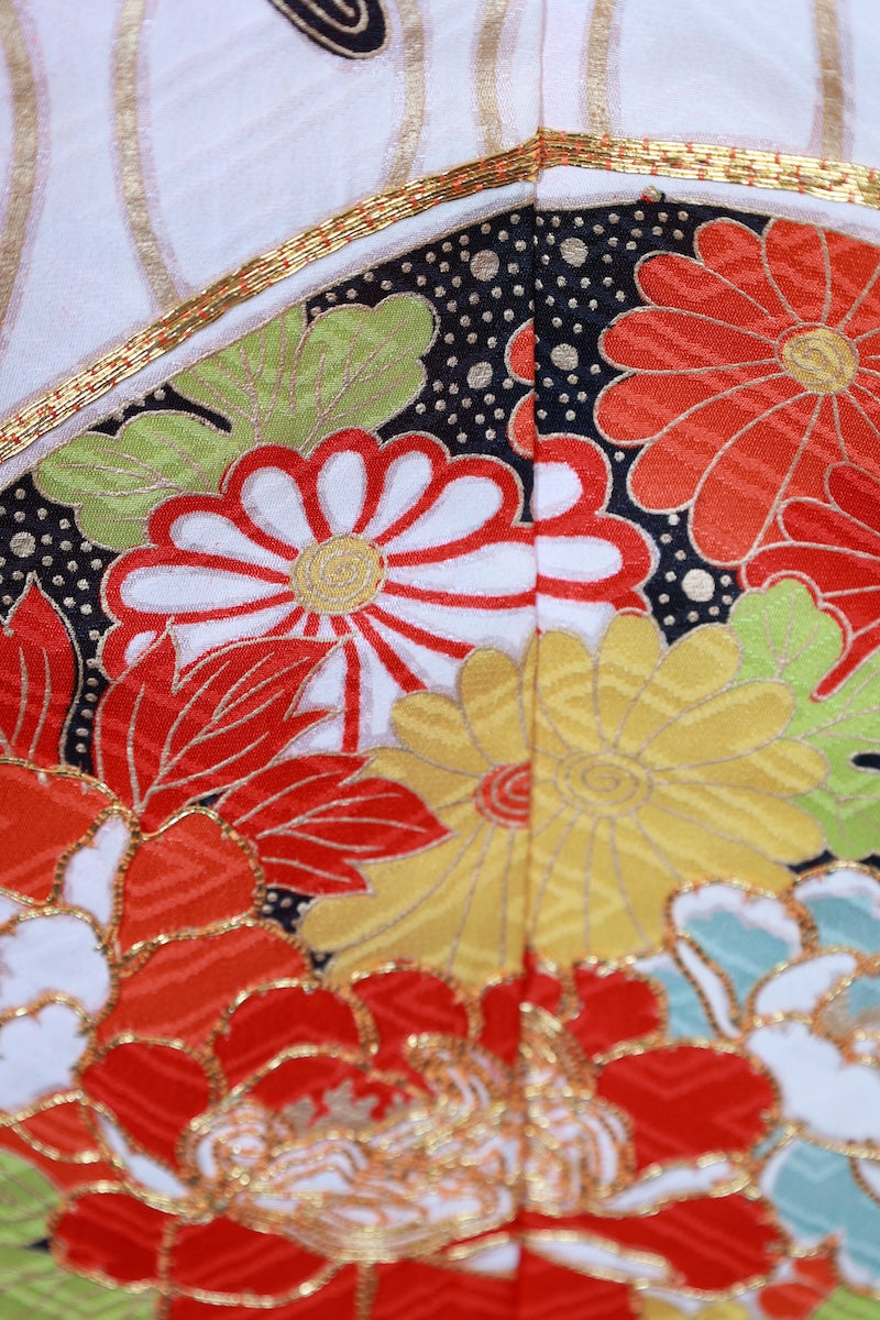 Kids girl Japanese kimono used <Yotsumi>  silk 100% /B49
