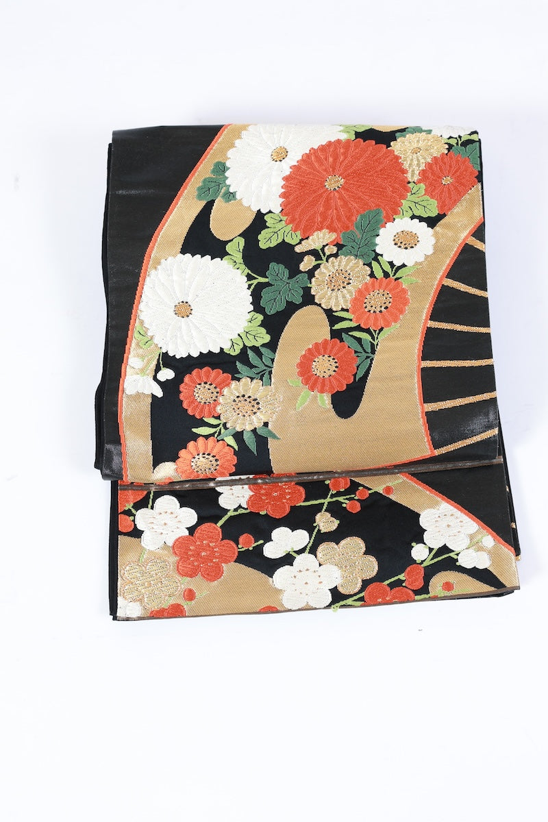 Japanese used sash belt (Fukuro-obi) 100% silk  /B1169