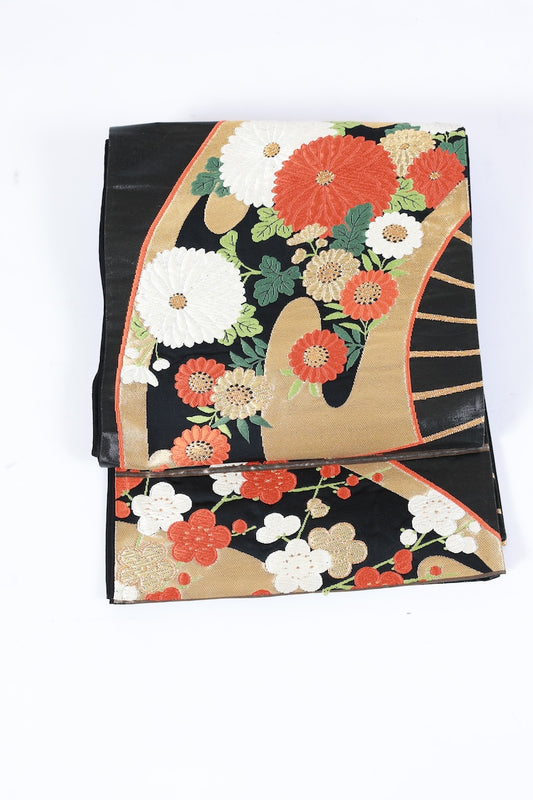 Japanese used sash belt (Fukuro-obi) 100% silk  /B1169