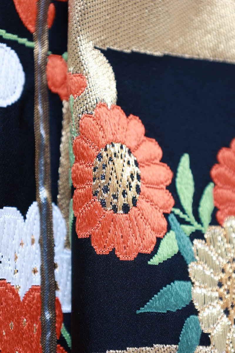 Japanese used sash belt (Fukuro-obi) 100% silk  /B1169