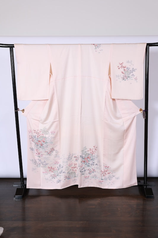 Japanease kimono  used(Houmongi) L-size 100% silk /A499