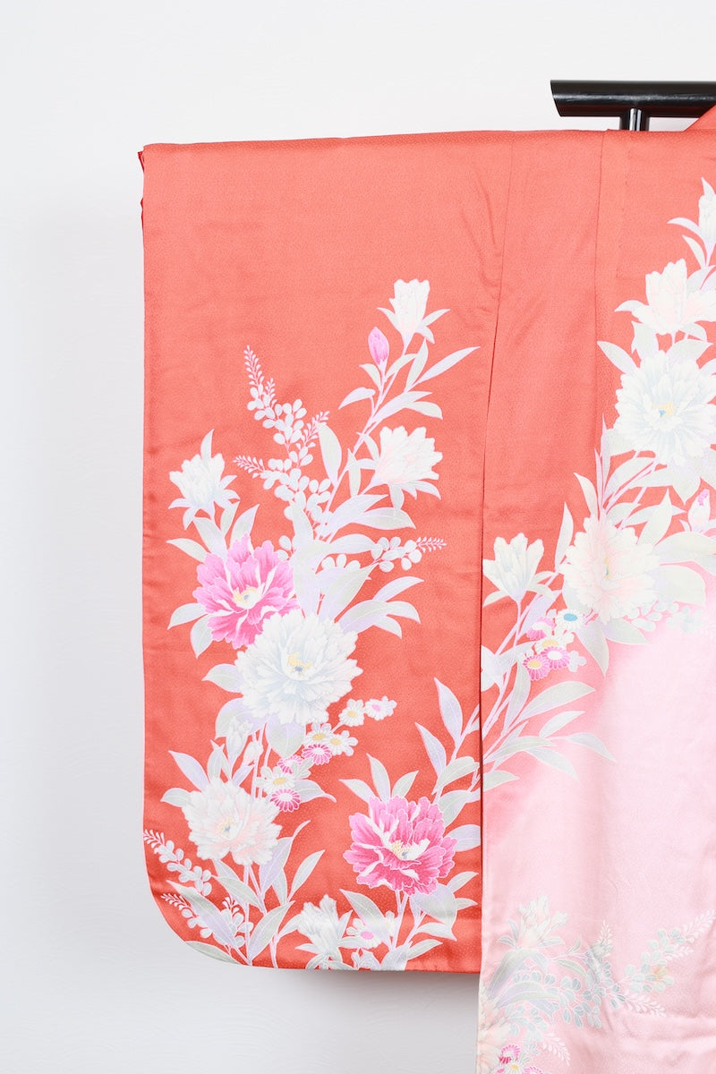 Kids girl Japanese kimono used <Yotsumi>  silk 100% /B45