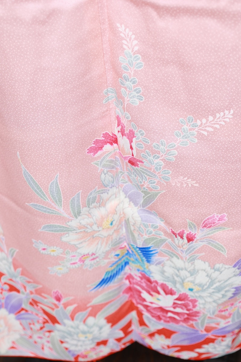 Kids girl Japanese kimono used <Yotsumi>  silk 100% /B45