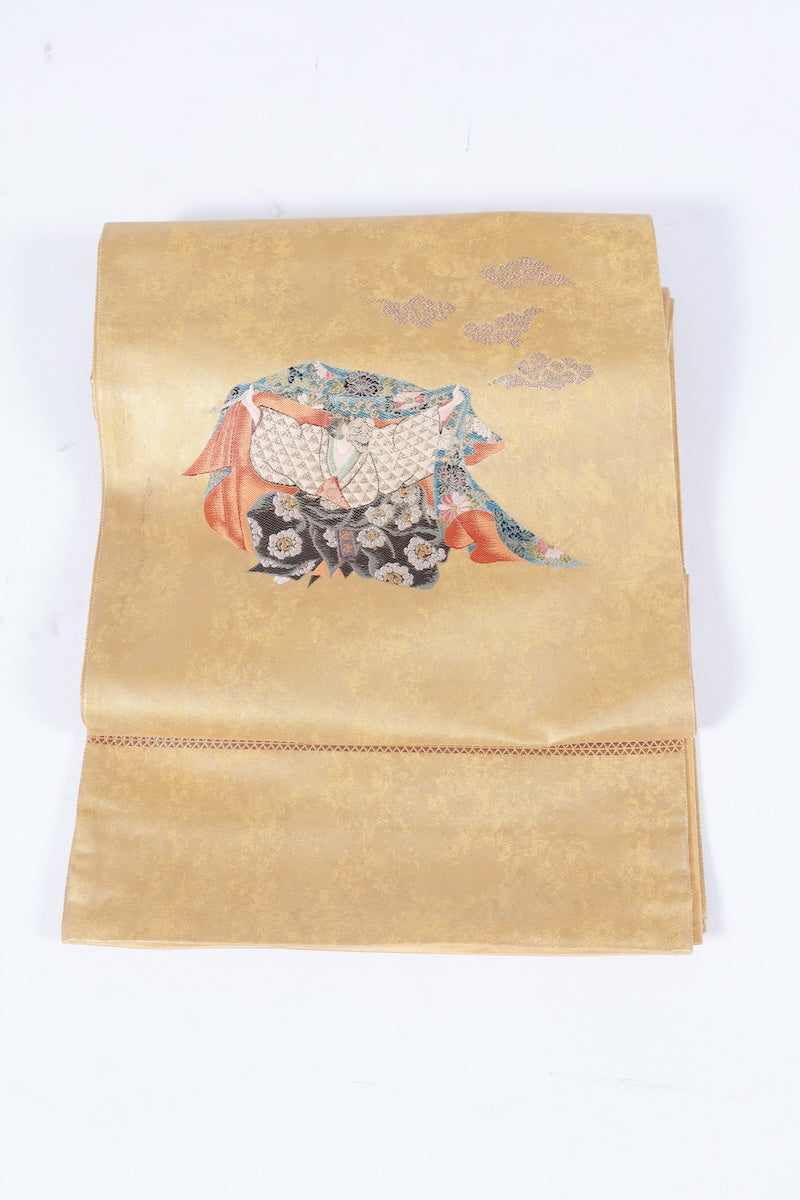 Japanese used sash belt (Fukuro-obi) 100% silk  /B1167