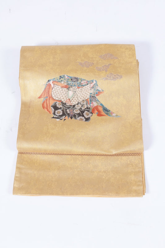 Japanese used sash belt (Fukuro-obi) 100% silk  /B1167