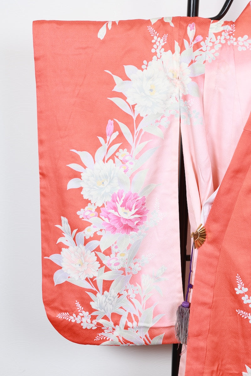 Kids girl Japanese kimono used <Yotsumi>  silk 100% /B45