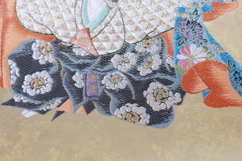 Japanese used sash belt (Fukuro-obi) 100% silk  /B1167