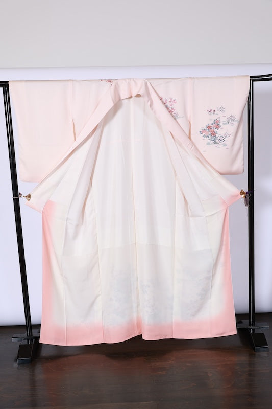 Japanease kimono  used(Houmongi) L-size 100% silk /A499