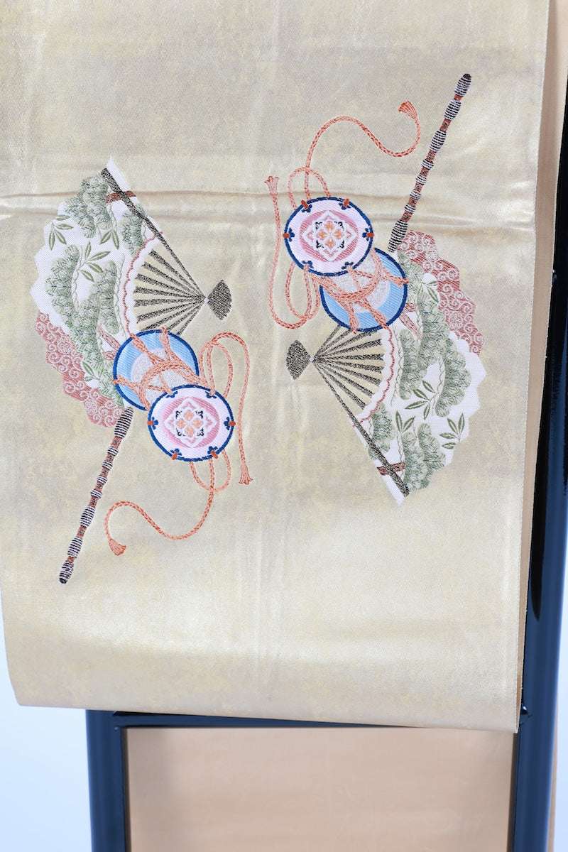 Japanese used sash belt (Fukuro-obi) 100% silk  /B1167