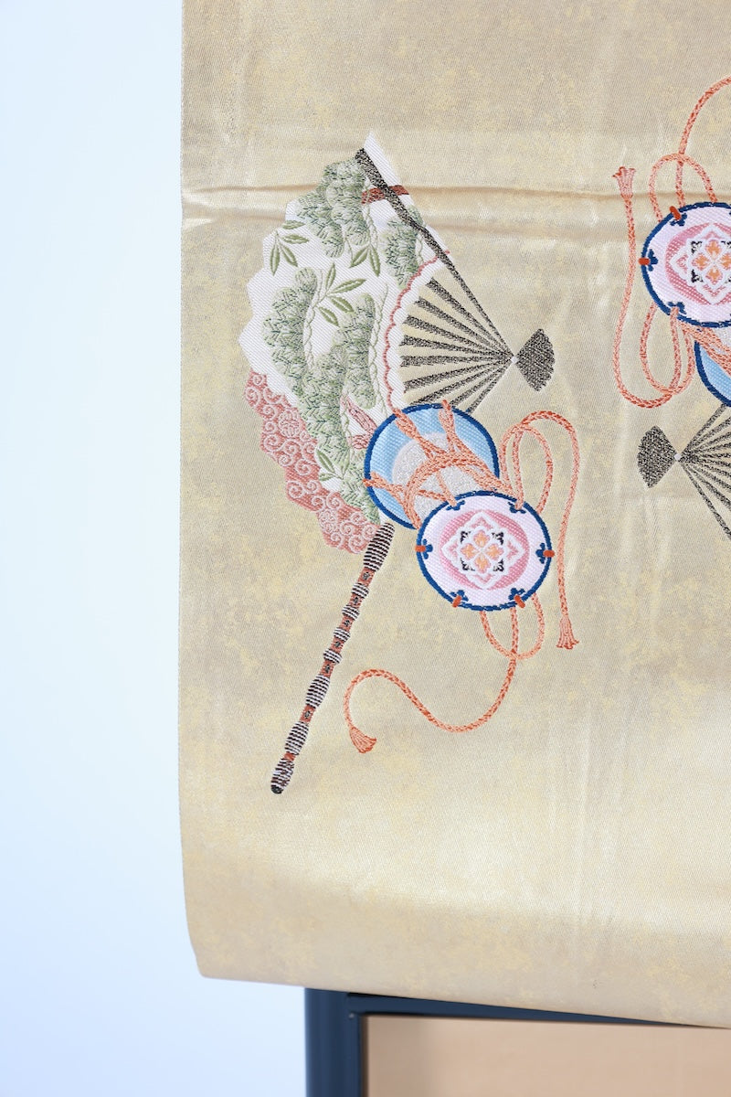 Japanese used sash belt (Fukuro-obi) 100% silk  /B1167