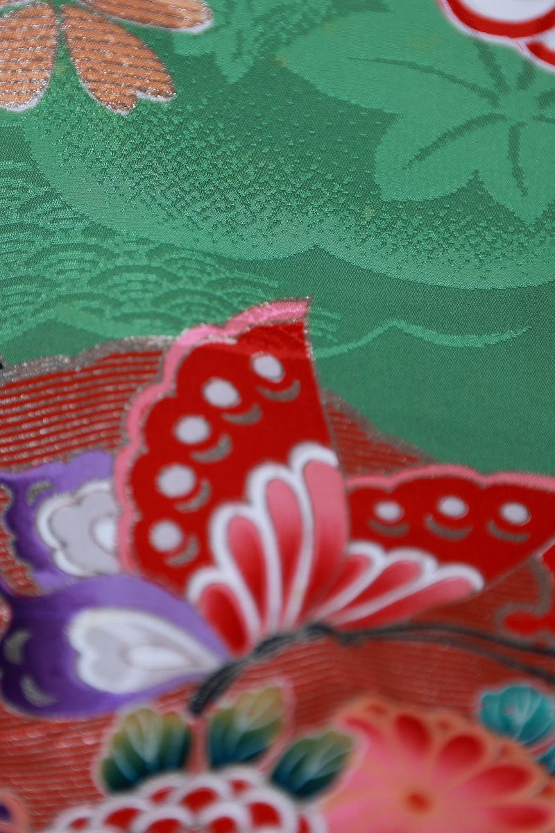 Kids girl Japanese kimono used <Yotsumi>  silk 100% /B44