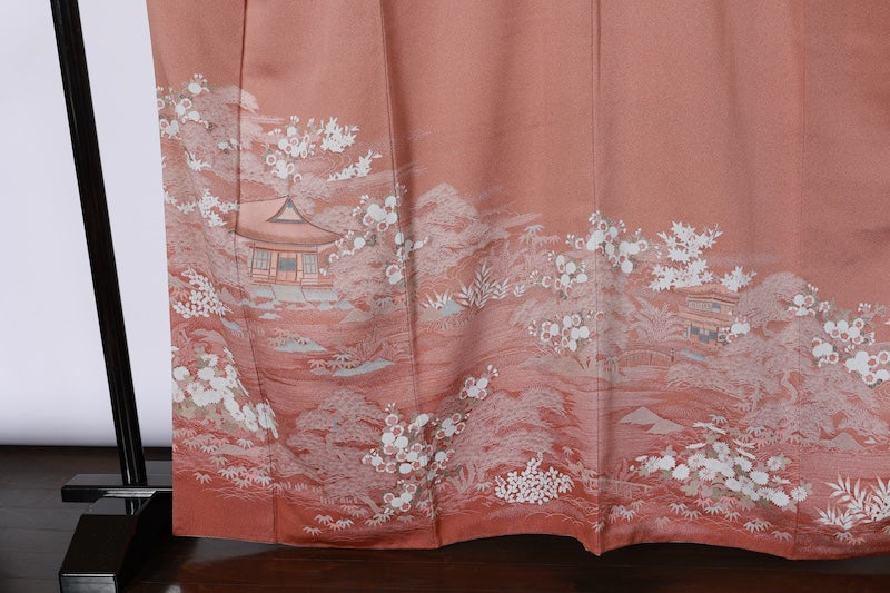 Japanease kimono  used(Houmongi) L-size 100% silk /A492