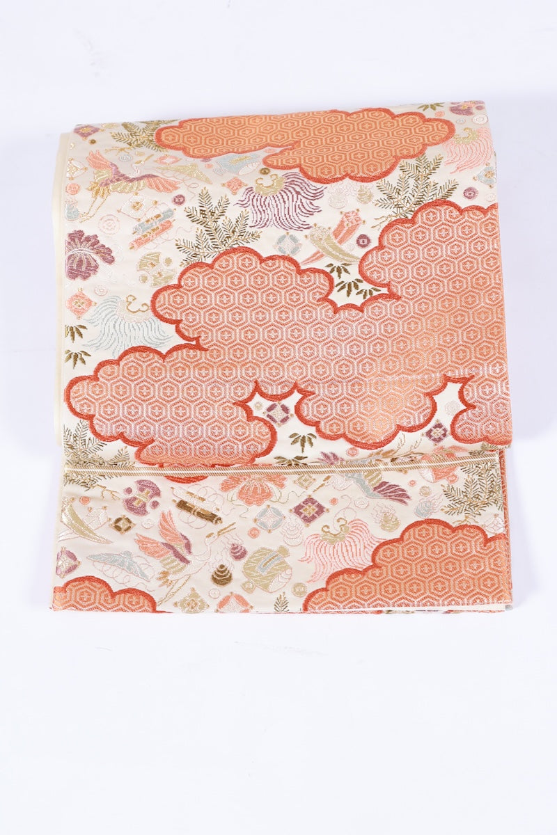 Japanese used sash belt (Fukuro-obi) 100% silk  /B1167