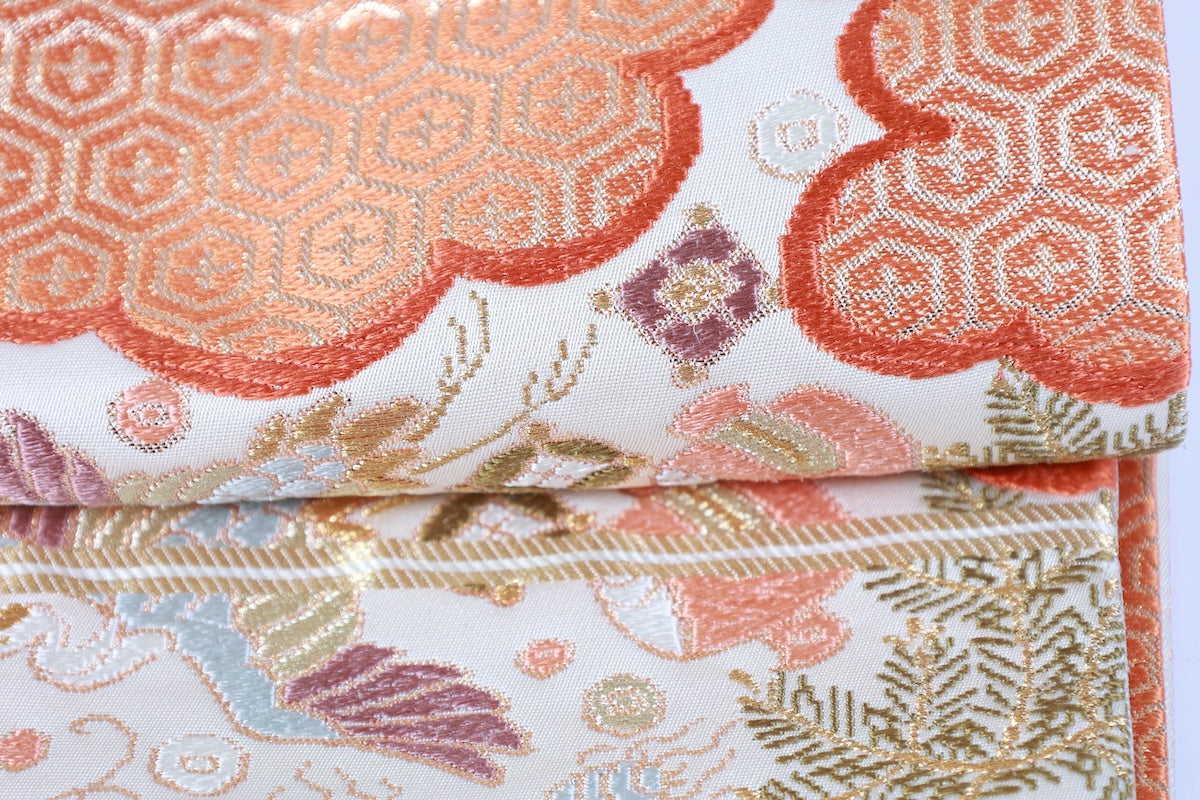 Japanese used sash belt (Fukuro-obi) 100% silk  /B1167