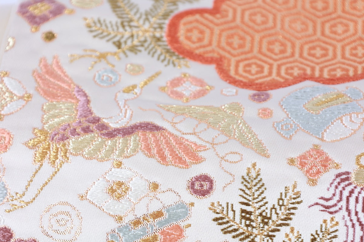 Japanese used sash belt (Fukuro-obi) 100% silk  /B1167