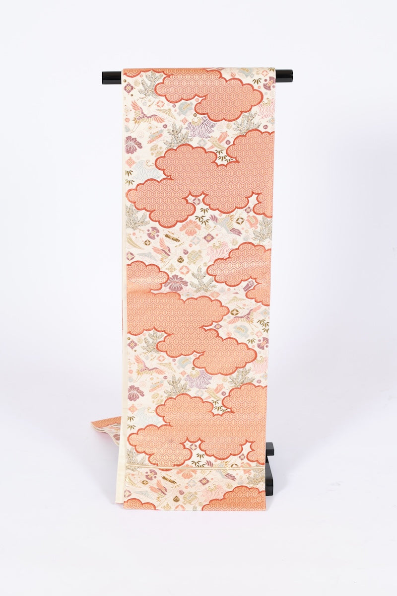 Japanese used sash belt (Fukuro-obi) 100% silk  /B1167