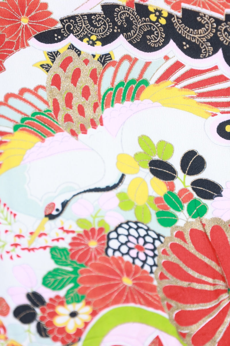 Kids girl Japanese kimono used <Yotsumi>  silk 100% /B43