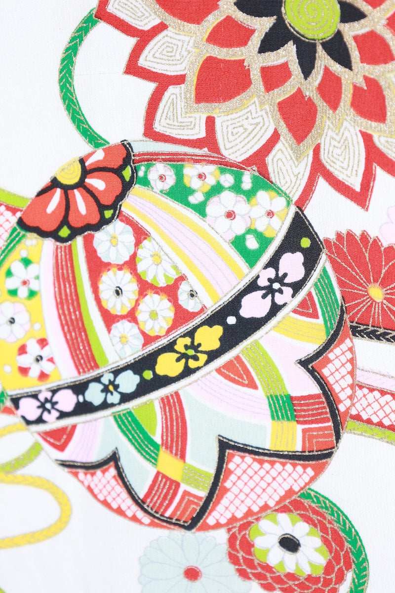 Kids girl Japanese kimono used <Yotsumi>  silk 100% /B43