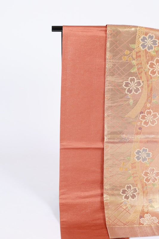 Japanese New Untailored sash belt (Fukuro-obi) 100% silk  /B1165