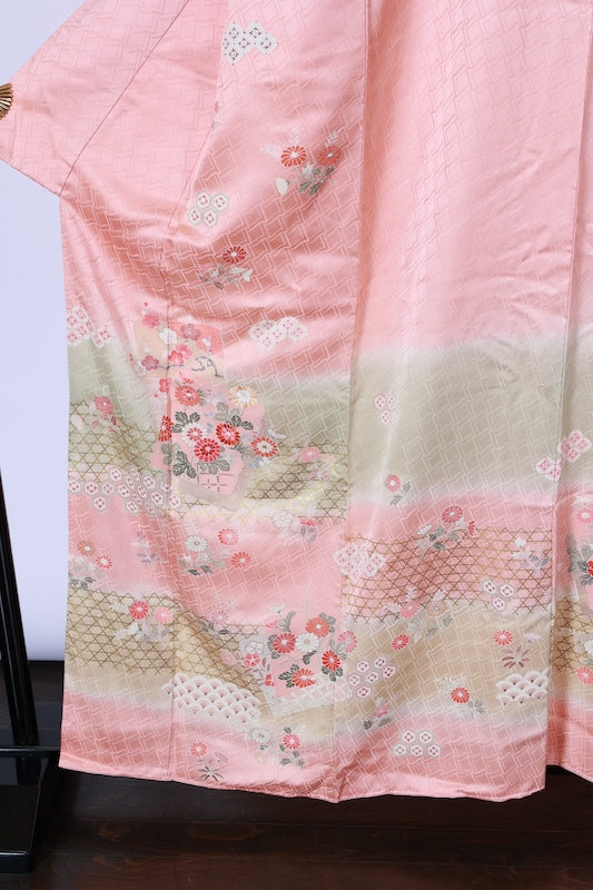 Japanease kimono  New(Houmongi) L-size 100% silk /A494