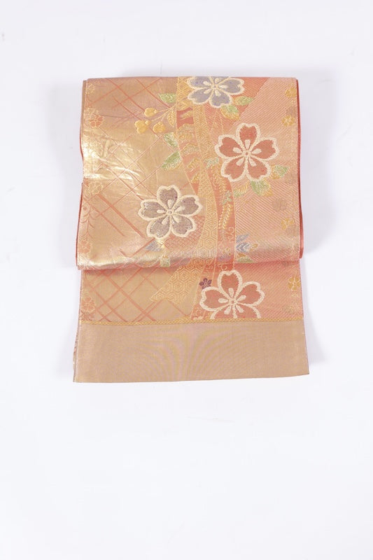 Japanese New Untailored sash belt (Fukuro-obi) 100% silk  /B1165