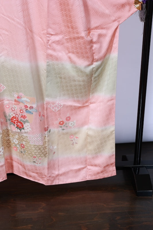 Japanease kimono  New(Houmongi) L-size 100% silk /A494