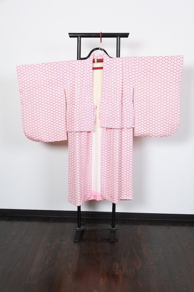 Kids girl Japanese kimono used <Yotsumi>  silk 100% /B42
