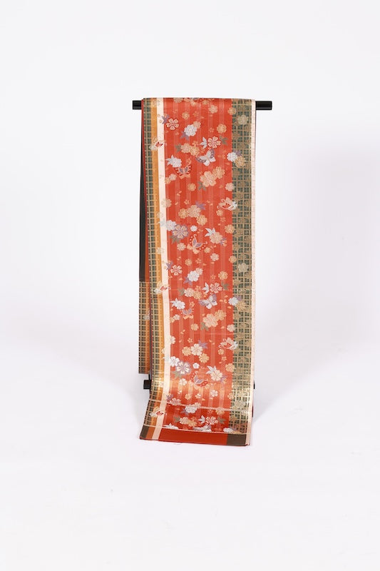 Japanese used sash belt (Fukuro-obi) 100% silk  /B1164