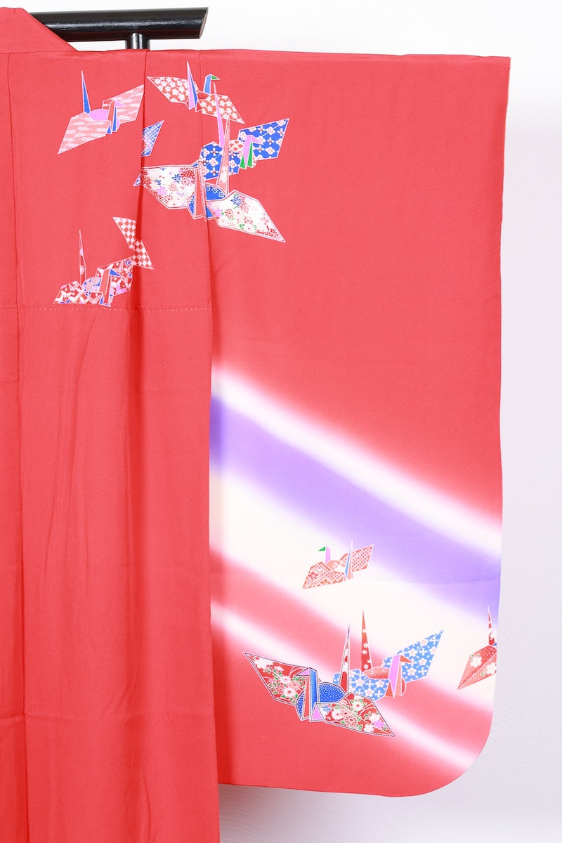 Kids girl Japanese kimono used <Yotsumi>  silk 100% /B41
