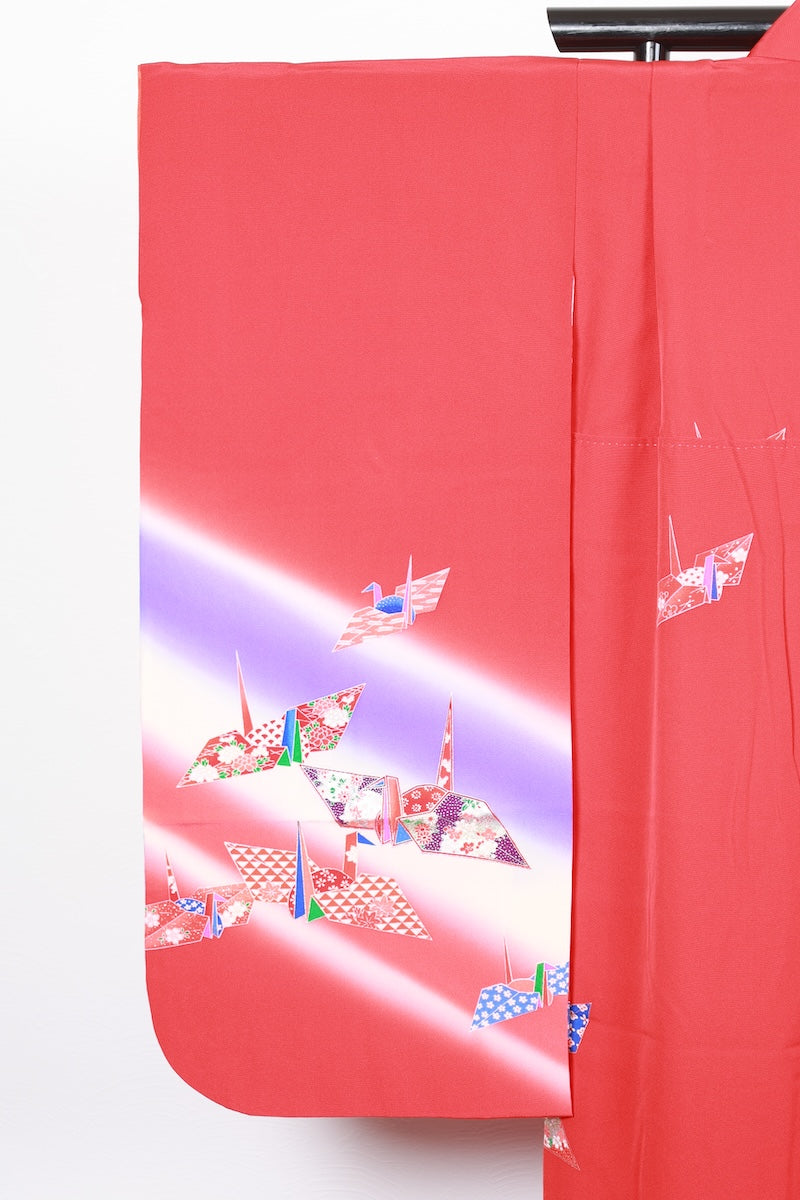 Kids girl Japanese kimono used <Yotsumi>  silk 100% /B41