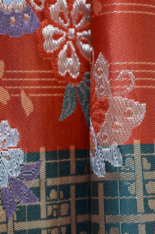 Japanese used sash belt (Fukuro-obi) 100% silk  /B1164