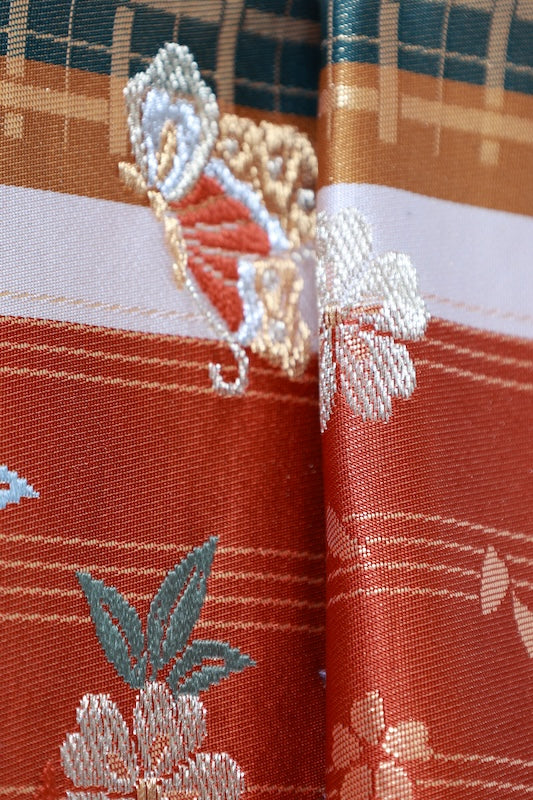 Japanese used sash belt (Fukuro-obi) 100% silk  /B1164