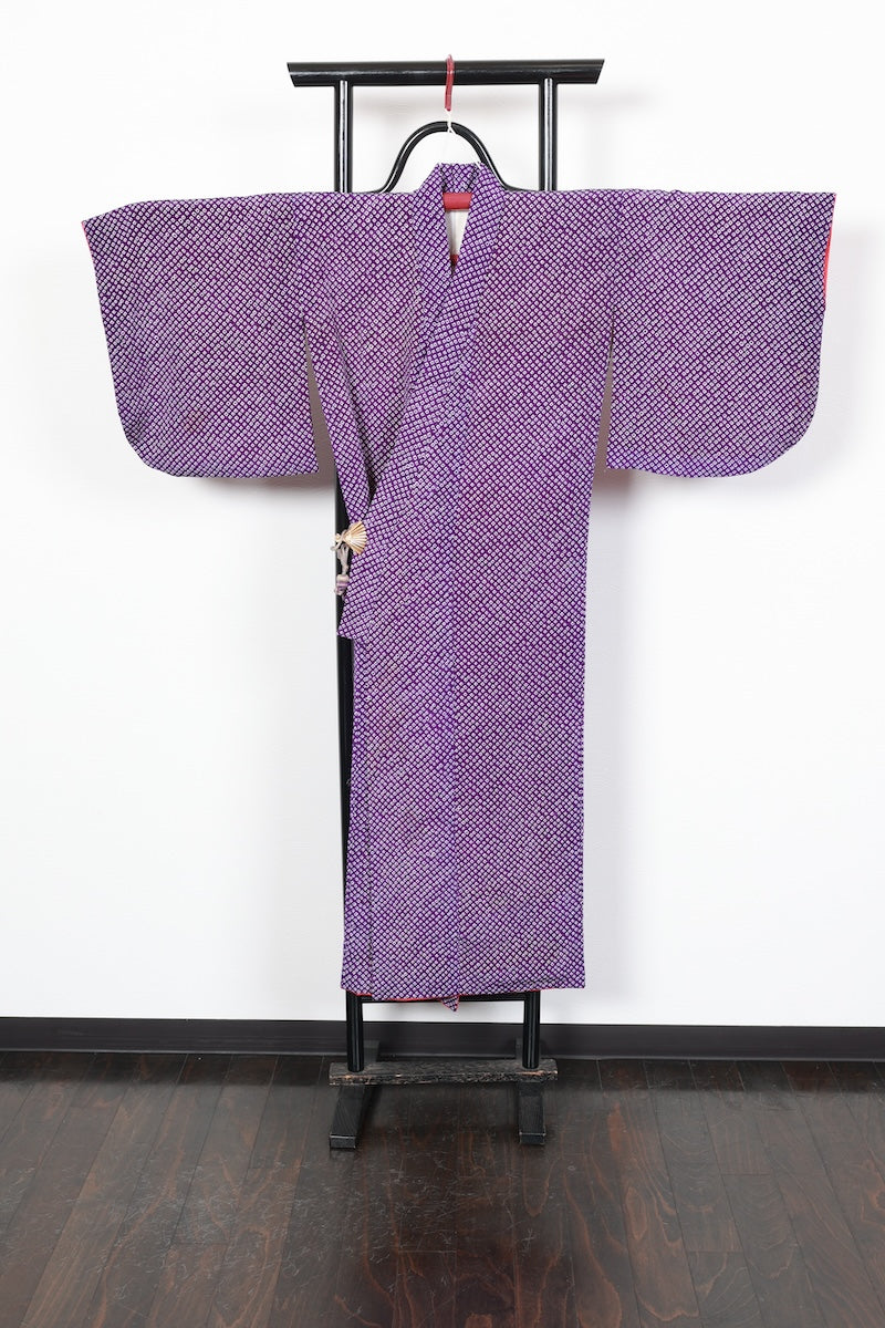Kids girl Japanese kimono used <Yotsumi>  silk 100% /B39