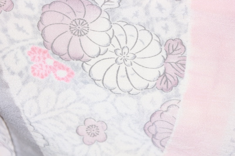 Japanese kimono used <Tsumugi> Lsize  silk 100% /T120