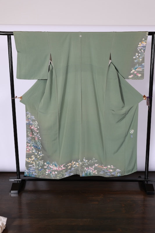 Japanease kimono used(houmngi)SizeM silk /A453