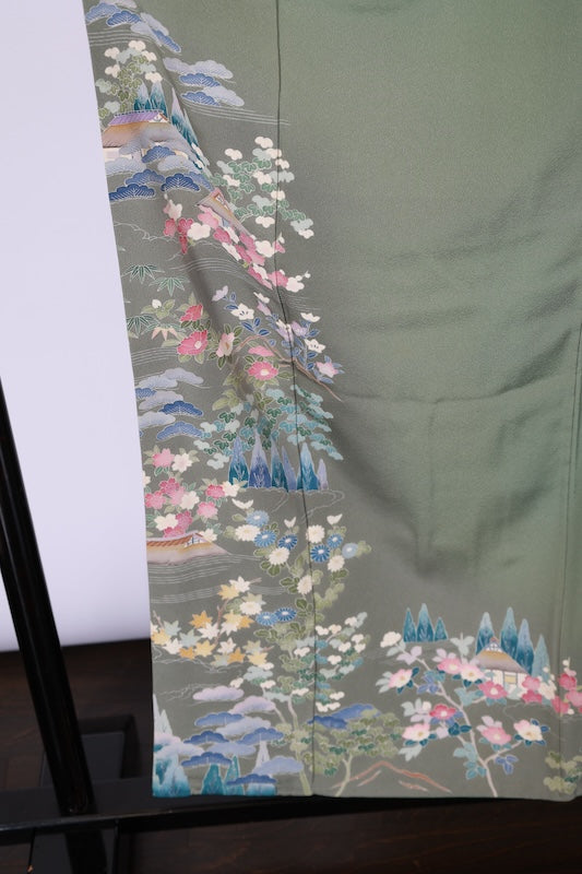 Japanease kimono used(houmngi)SizeM silk /A453