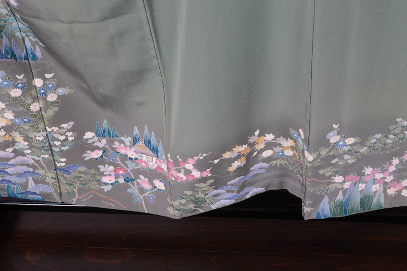 Japanease kimono used(houmngi)SizeM silk /A453