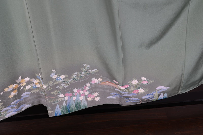 Japanease kimono used(houmngi)SizeM silk /A453