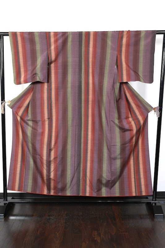 Japanese kimono used <Tsumugi> Msize  silk 100% /T124