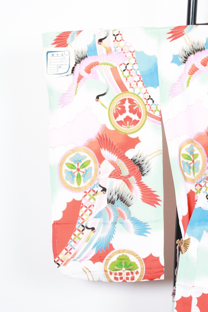 Kids girl Japanese kimono used <Yotsumi>  silk 100% /B37