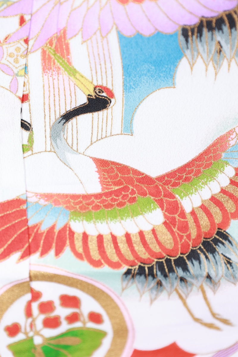 Kids girl Japanese kimono used <Yotsumi>  silk 100% /B37