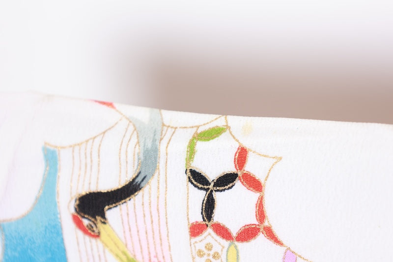Kids girl Japanese kimono used <Yotsumi>  silk 100% /B37