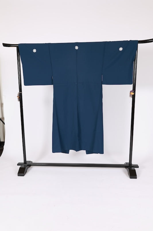 Men's Japanese kimono,haori,nagazyuban,hakama 4 piece set used  L-size  polyester /B1178