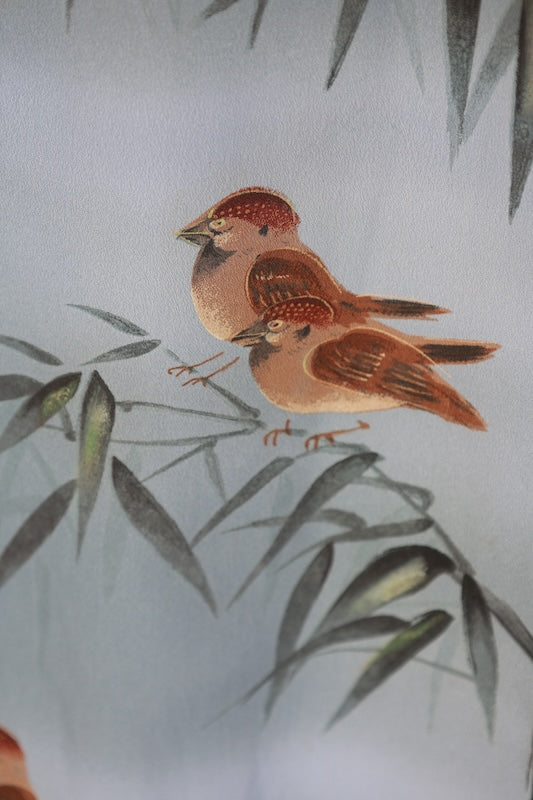 Men's Japanese kimono.haori,nagazyuban 3 piece set used L-size polyester /B1181