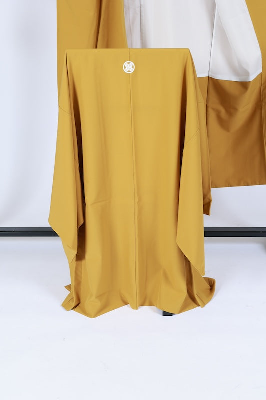 Men's Japanese kimono.haori 2 piece set used L-size polyester /B1180