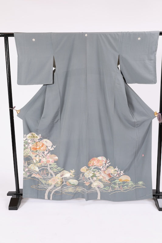 Japanese kimono New (Irotome) L-size 100% silk  / A032