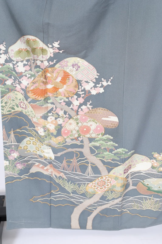 Japanese kimono New (Irotome) L-size 100% silk  / A032