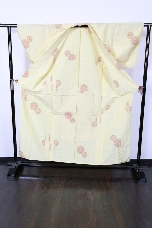 Japanese kimono used <Tsumugi> Msize  silk 100% /T149