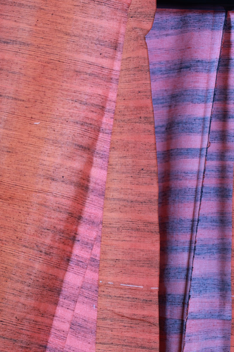 Tsumugi kimono orange Pre-owned /R622